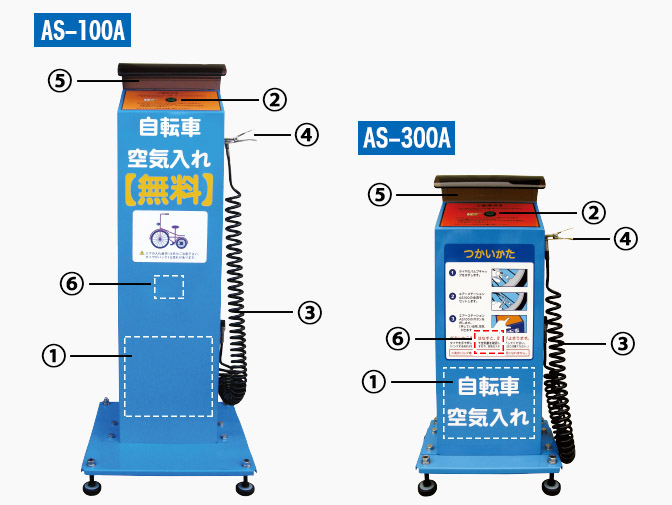 AS-100とAS-300のパーツ